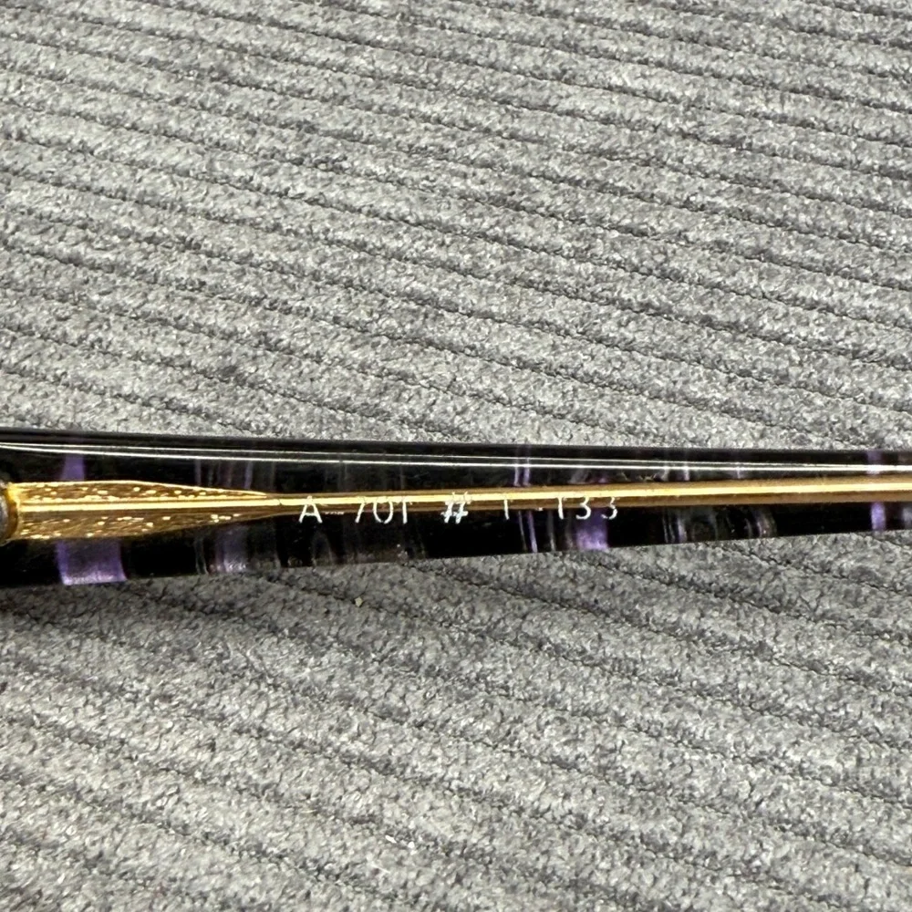 Adolfo Liberty Vintage Eyeglasses Frames Purple Marbled Gold Tone A-701 133